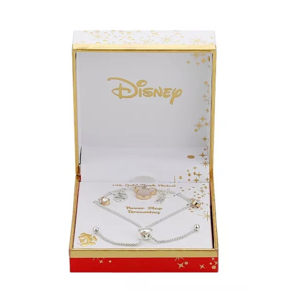 Disney Crystal Mickey Mouse Bolo Bracelet Gold-Tone | NWT